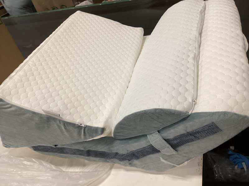 Condition photo showing As Is for (Similar)Simpledad Wedge Pillow for Sleeping, Orthopedic Bed Wedge Pillow Set, 15-in-1 3PCS Adjustable Memory Foam Wedge Pillows Post Surgery, 9 &16 & 20 inches Height 3-in-1 Incline Wedges Pillows White - 3 Piece Set