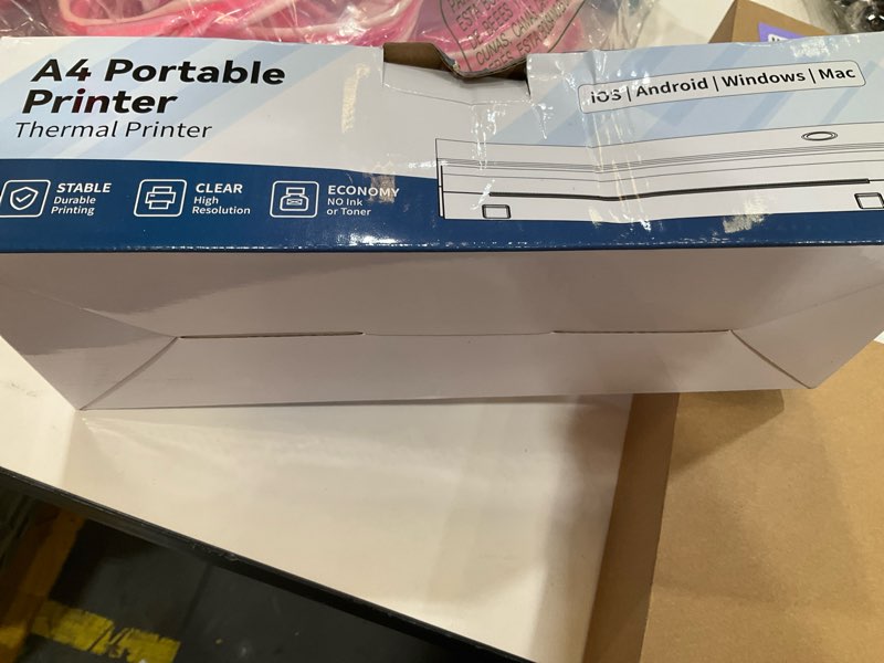 Condition photo showing New/Like New for Portable Printers Wireless for Travel, Bluetooth Thermal Printer Supports 8.5" x 11" US Letter & A4 Size, Inkless Mobile Printer Work with Android iPhone Laptop for Home Office School, Black