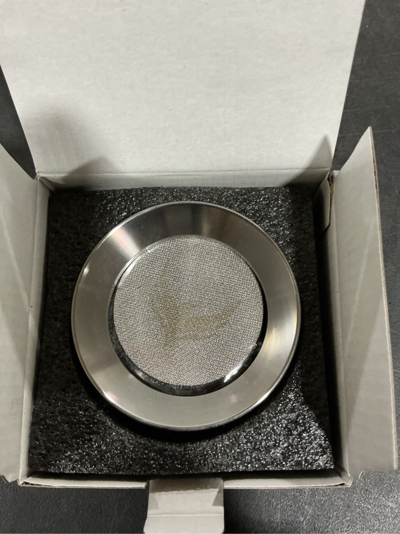 Condition photo showing New/Like New for Stainless Steel 58mm Dosing Funnel and Espresso Puck Screen Set For 58 mm Portafilter 58mm Magnetic Silver