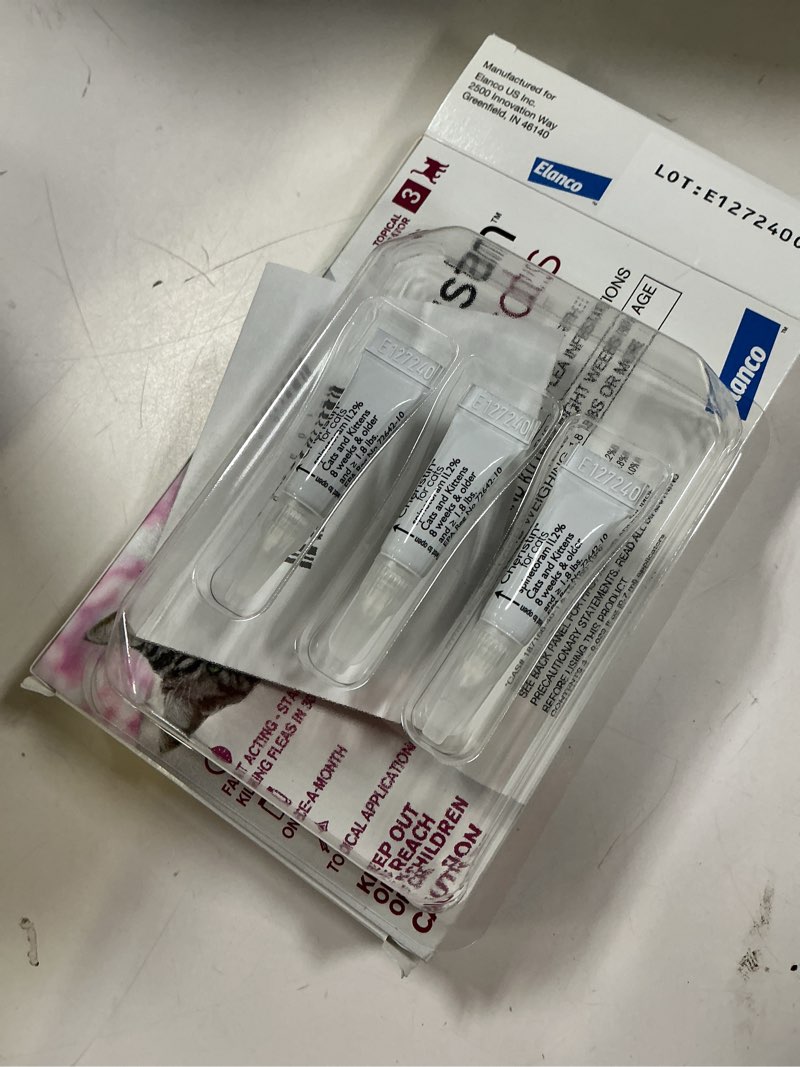 Condition photo showing New/Like New for Cheristin Flea Treatment & Prevention for Cats | Fast acting topical flea treatment for cats over 1.8 lbs | 3 Count 3 Pack