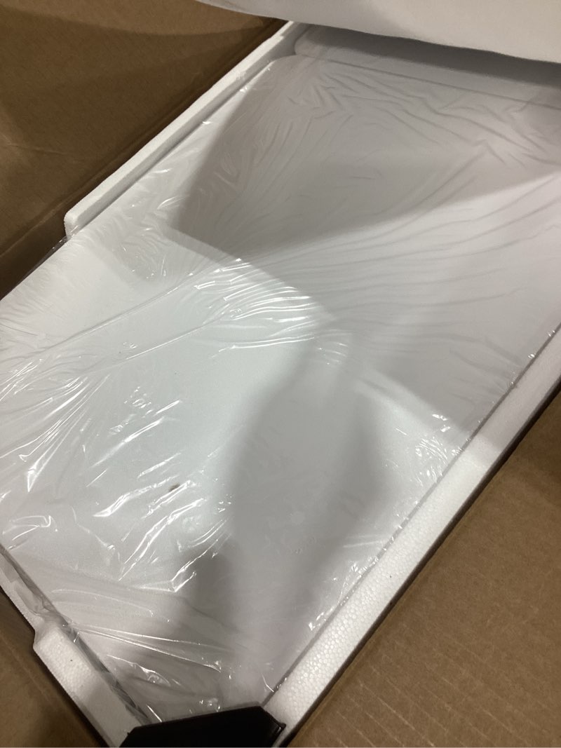 Condition photo showing Good Condition for Sweetcrispy Small Standing Desk Rolling Table Adjustable Height, Laptop Mobile Stand with Wheels, Portable Computer Workstation with Tiltable Desktop for Teacher Classroom Home Office, White White 15.7" x 27.6" x 43.3"