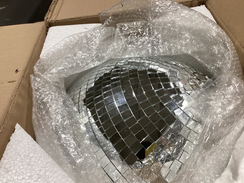 Condition photo showing Good Condition for 16 inch Disco Ball Decor Mirror Ball Hanging for Party Decration DJ Club Stage Bar Wedding, Silver