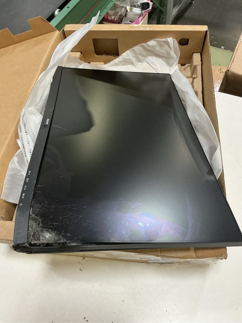 Condition photo showing As Is for philips new 24 inch frameless full hd (1920 x 1080) 100hz monitor, vesa, hdmi x1, vga port x1, eye care, 4 year advance replacement warranty, 241v8lb, black