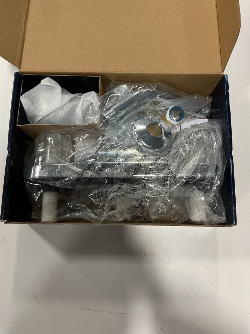 Condition photo showing As Is for Project Source Chrome 2-Handle Bathtub and Shower Faucet with