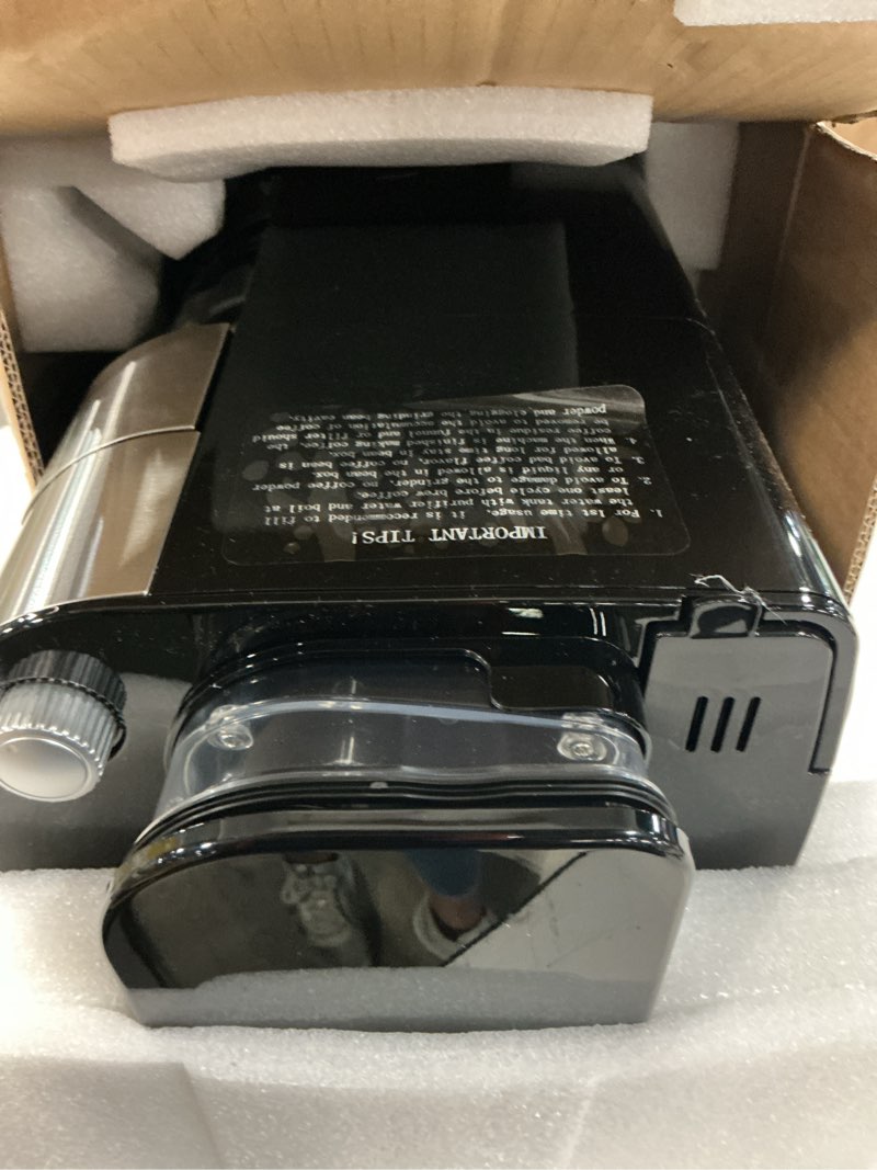 Condition photo showing Good Condition for gevi 10-cup drip coffee maker with built-in burr grinder & programmable timer, 1.5l water tank, auto keep-warm, reusable filter - fresh ground coffee machine (black) 12.4"d x 8.4"w x 16.9"h