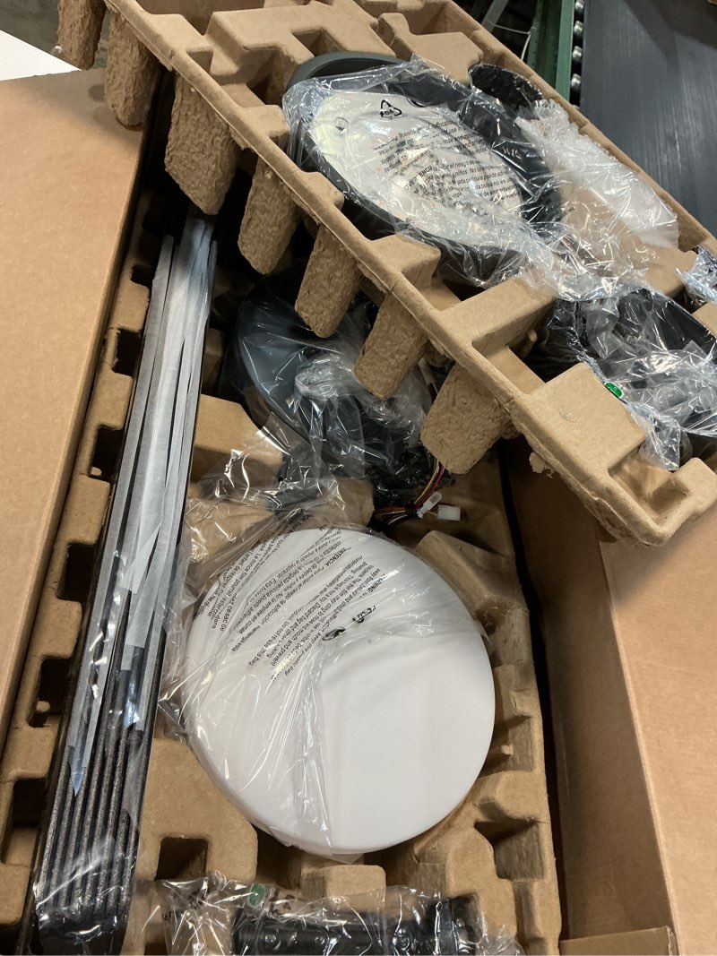 Condition photo showing Good Condition for globe electric colossus 60-in matte black with matte blades led covered outdoor ceiling fan with light and wall switch included 8 -blade