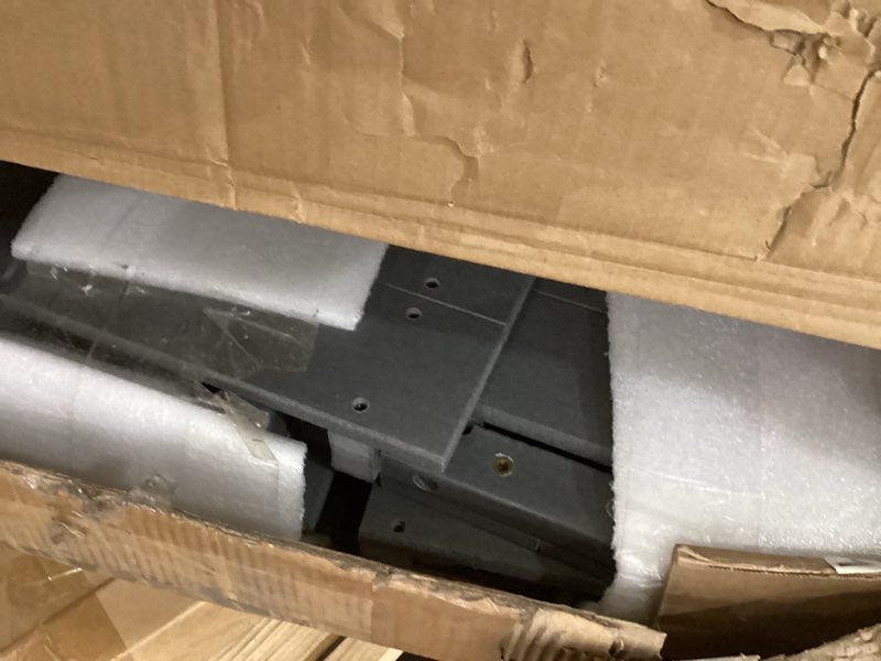 Condition photo showing As Is for heavy duty hot tub steps with storage - waterproof, non-slip & no maintenance - large 700lbs load capacity - multi angle access - ideal for spa steps, hot tub stairs - gray spa step for outdoor graphite gray