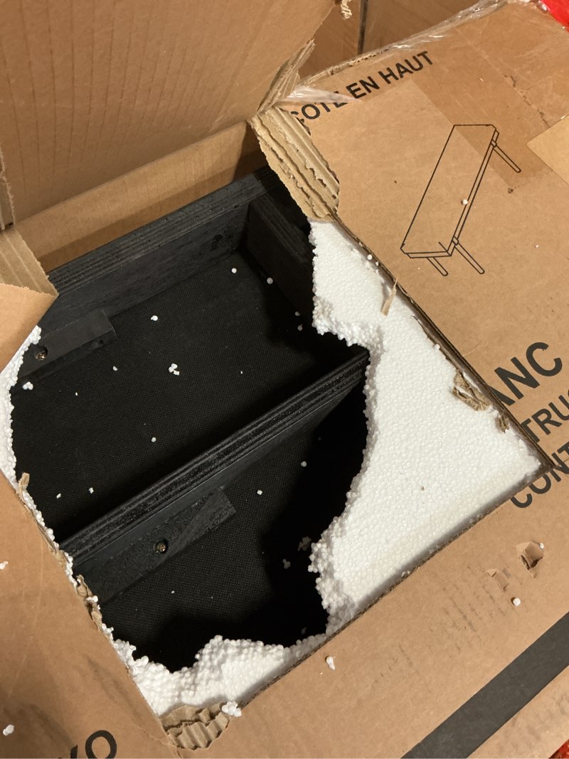 Condition photo showing New/Like New for Signature Design by Ashley Lyncott 59" Upholstered Solid Wood Frame Dining Bench, Gray/Brown