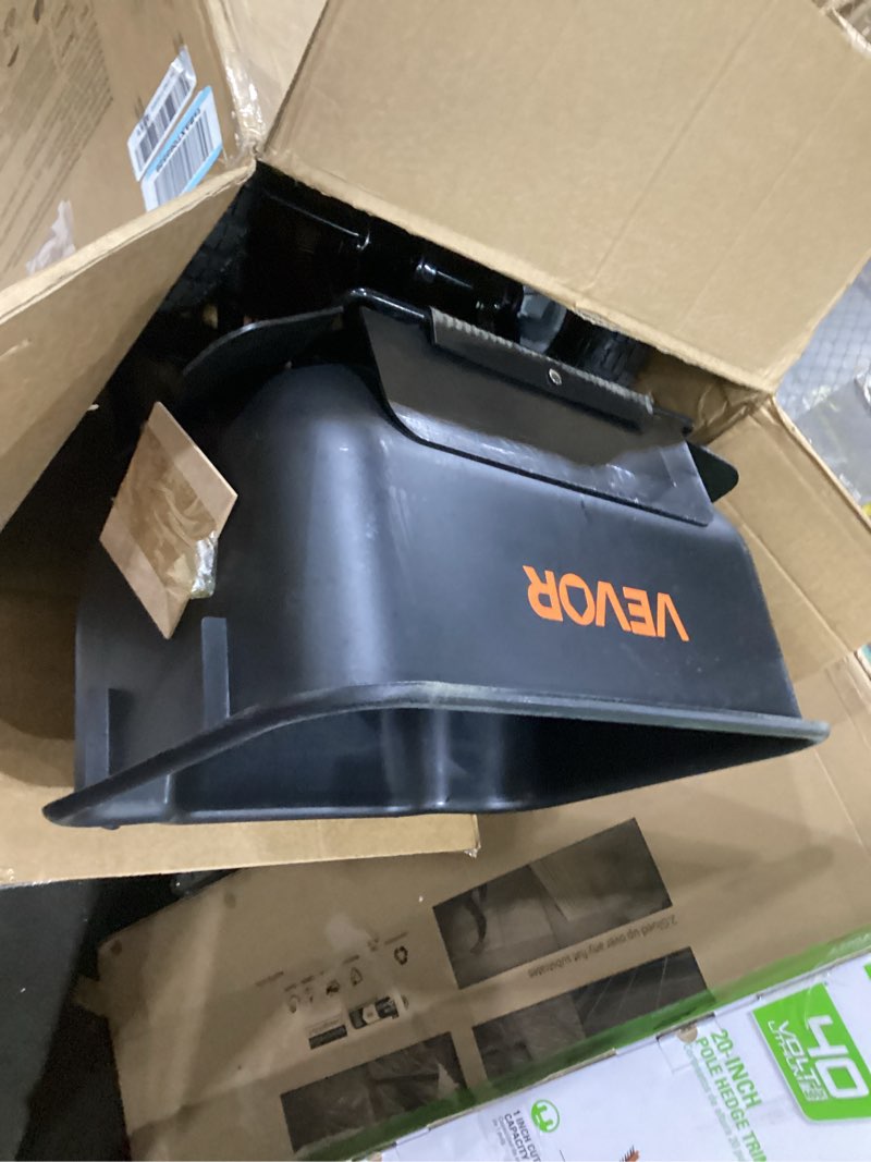 Condition photo showing Good Condition for vevor push lawn spreader, 12ft spreading width, broadcast spreader with 80lbs load capacity & 10 in all-terrain tires, walk-behind garden & lawn broadcast spreaders for seed fertilizer, salt ice melt 80lb black