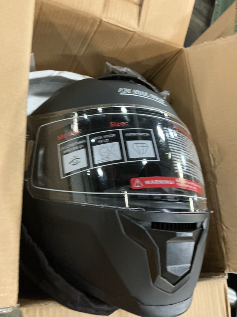 Condition photo showing New/Like New for oumurs modular motorcycle helmets full face flip up street bike motorcycle helmet for unisex adult model 912 matte black medium