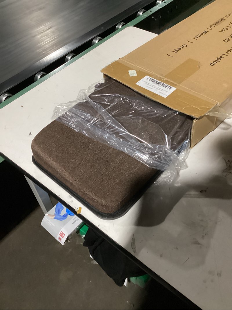 Condition photo showing Good Condition for asieit new laptop lap desks for adults, fits up to 17.3" laptops, portable laptop desk for bed, multi-functional bed desk with mouse pad, cushion, phone holder & handle, lap stand for bed, couch, car brown