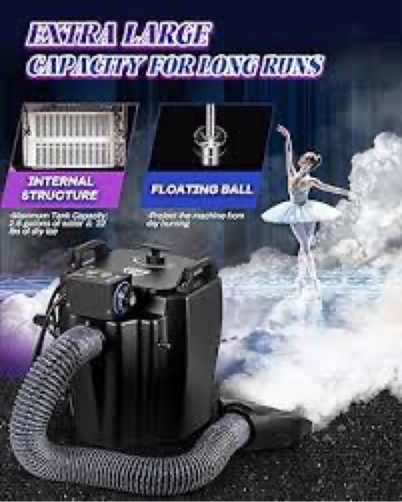 Dry Ice Fog Machine, Low Lying Smoke Machine 3500W Wedding Professional Stage Fogger for Halloween Christmas Dance Show, Live, Parties, Club, Halloween Festival, Wedding Ceremony with High Density Fog