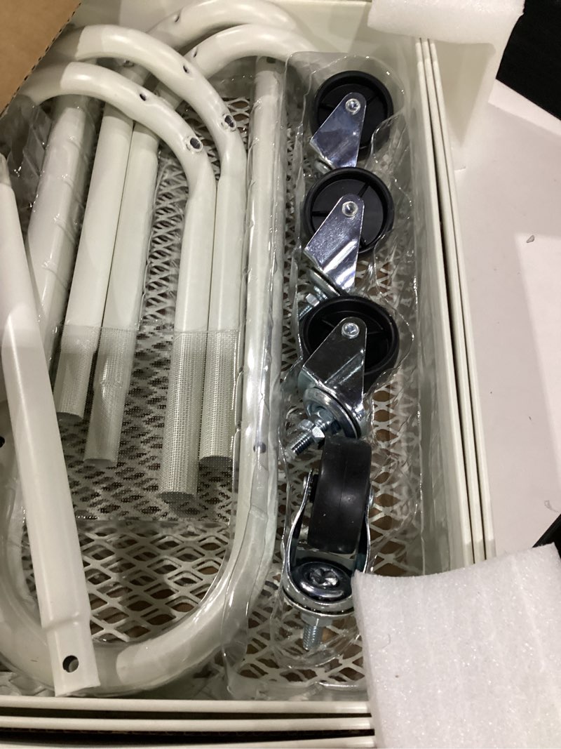 Condition photo showing New/Like New for Amazon Basics 3-Tier Rolling Utility or Kitchen Cart, Lockable Wheels, Multifunctional Storage, White