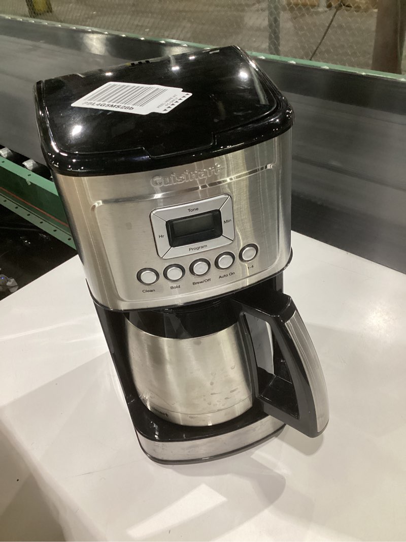 Condition photo showing As Is for (used, not tested, incomplete parts)cuisinart 12-cup coffee maker, programmable perfectemp thermal carafe coffee machine with 1-4 cup setting, brew strength control and brew pause, stainless steel, dcc-3400nas, silver