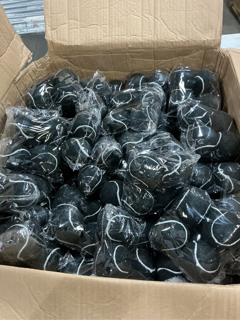 Condition photo showing Good Condition for Macarrie 250 Pcs Precut Tennis Balls for Chairs Tennis Ball Chairs Foot Covers Balls for Furniture Leg for Classroom Floor Protection Chair Desk Legs Coverings Black