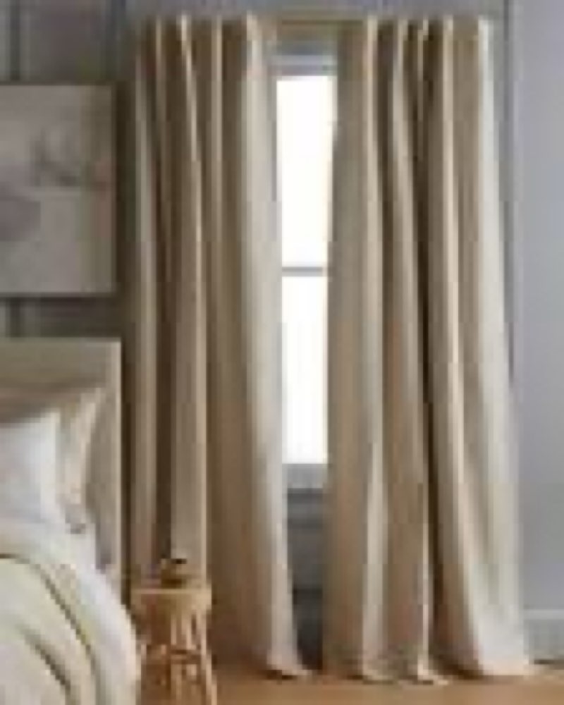  quince, european linen curtain 48”x84” 2 panels sand