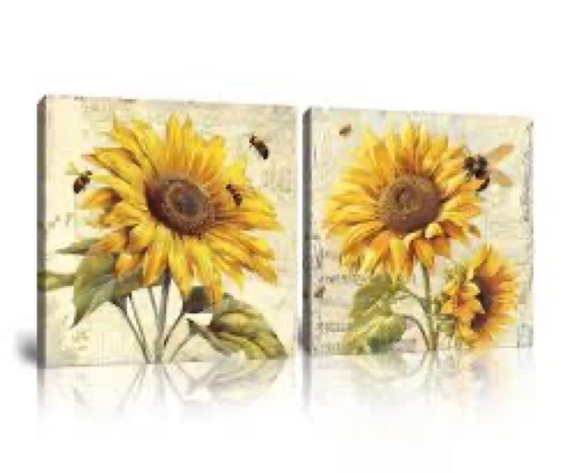 Pankila Sunflower Wall Decor Pictures Kitchen Poster Canvas Prints Pastoral Fall Scenic Artwork Wall