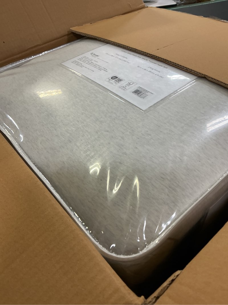 Condition photo showing New/Like New for Calvin Klein - King Comforter Set, Naturally Soft Cotton Cotton Melange Jersey Bedding with Matching Pillowcases, 3 Piece Bed Set (Modern Cotton Melange Ivory/Grey) Modern Cotton Melange Ivory/Grey King