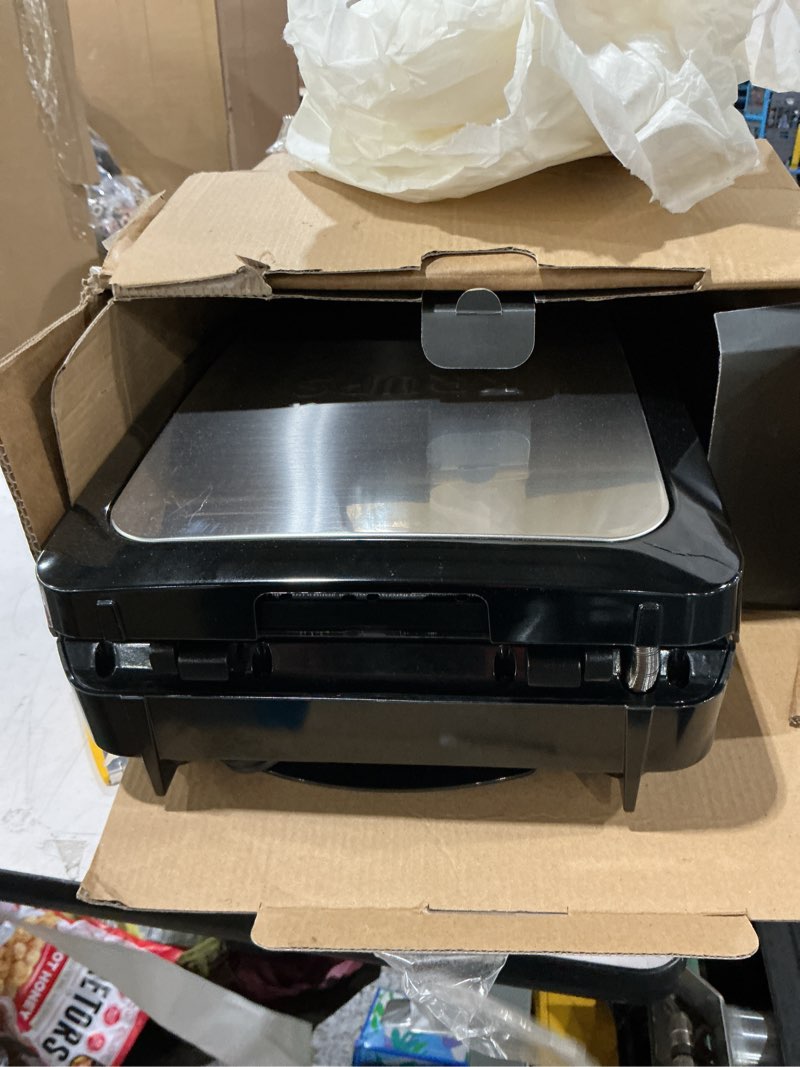 Condition photo showing Good Condition for krups 4-slice belgian waffle maker: stainless steel, 5 browning levels, audible ready beep, removable plates, 1200w, silver/black, large waffle maker family size, great for family breakfasts