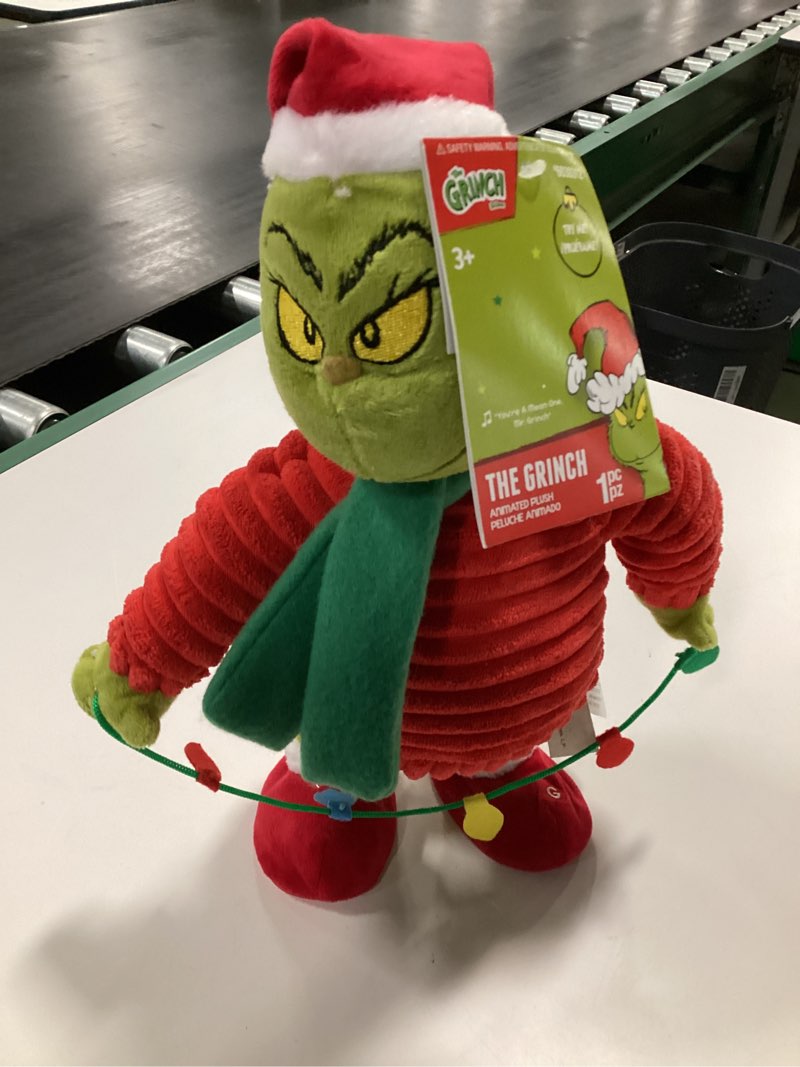 Condition photo showing As Is for Grinch 4.72-in Dr. Seuss The Grinch Toys Musical Plush Toy