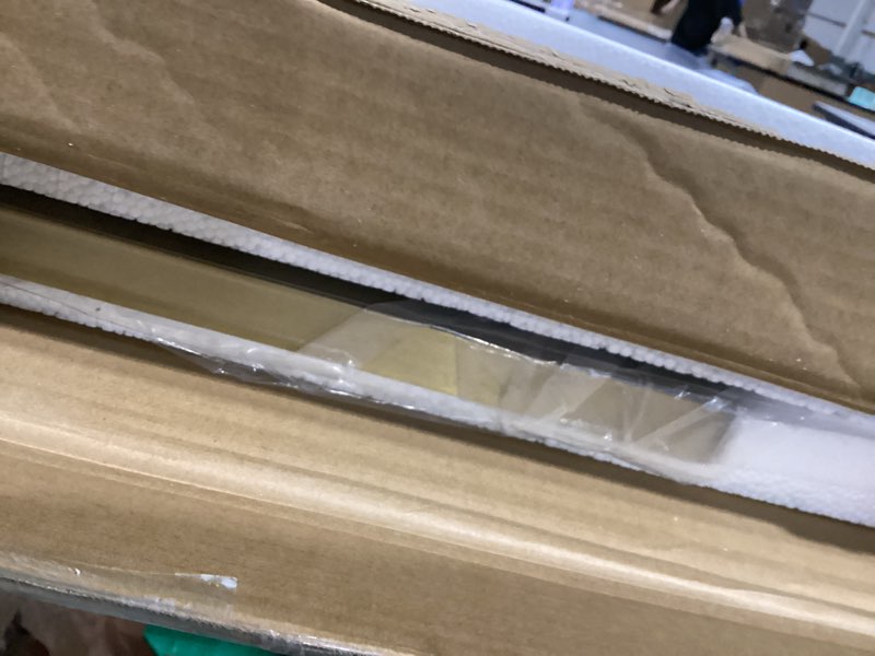 Condition photo showing Good Condition for ANDY STAR Brushed Gold Bathroom Mirror, 22x30 Inch Scalloped Rectangle Mirror, Gold Bathroom Vanity Mirror, Antique Brass Mirror in Anti-Rust Stainless Steel Metal Frame for Bathroom, Entryway Brushed Gold 30"L x 22"W