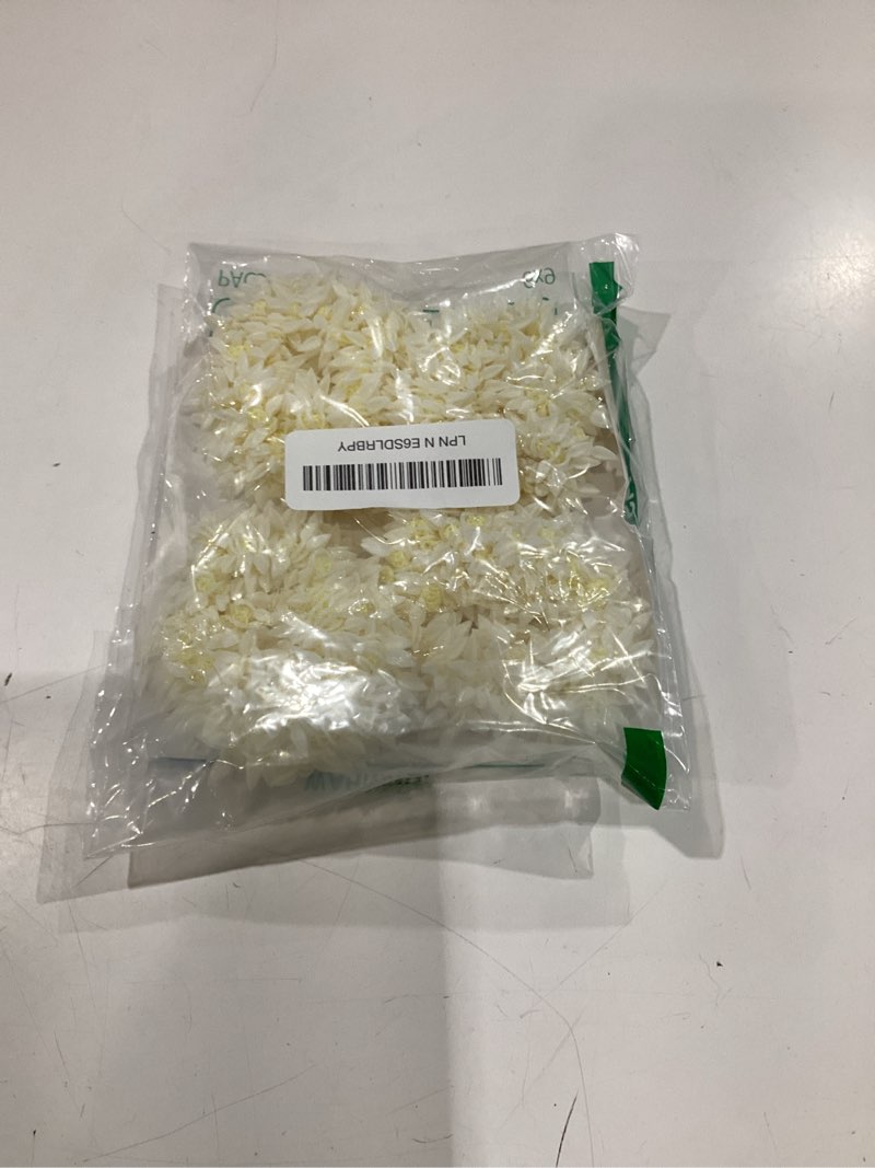 Condition photo showing New/Like New for zainy 4 mogra gajra for hair indian bun braid, artificial scented hand gajra bracelet, jasmine flower scrunchie, traditional veni bridal hair accessories for women, floral indian wedding 4 pack scented white mogra scrunchies