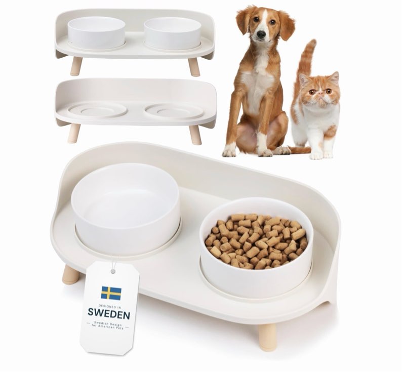 Malsipree pet food and water bowl