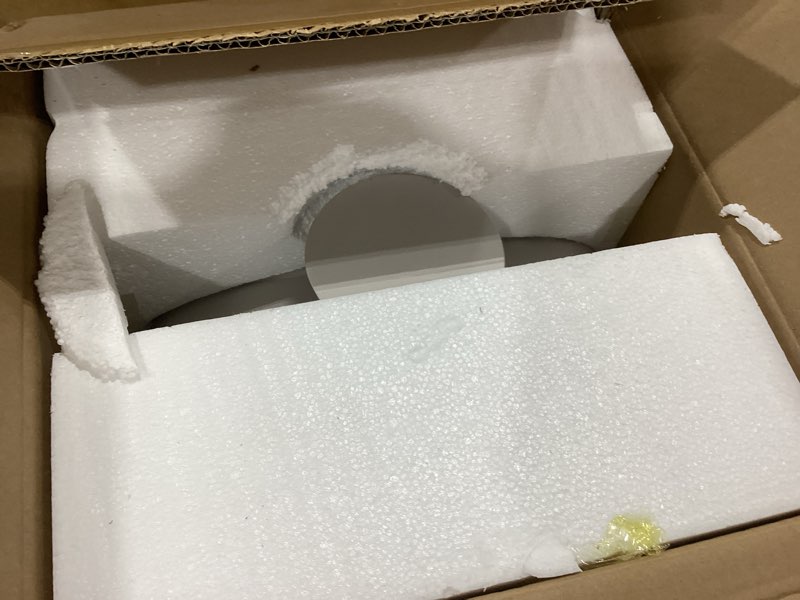 Condition photo showing As Is for Large Decorative Bowl, Modern Resin Pedestal Bowl for Home Decor, Stylish Fruit Bowl for Kitchen Counter, Chic Key Holder for Entry Table, Grey Gray