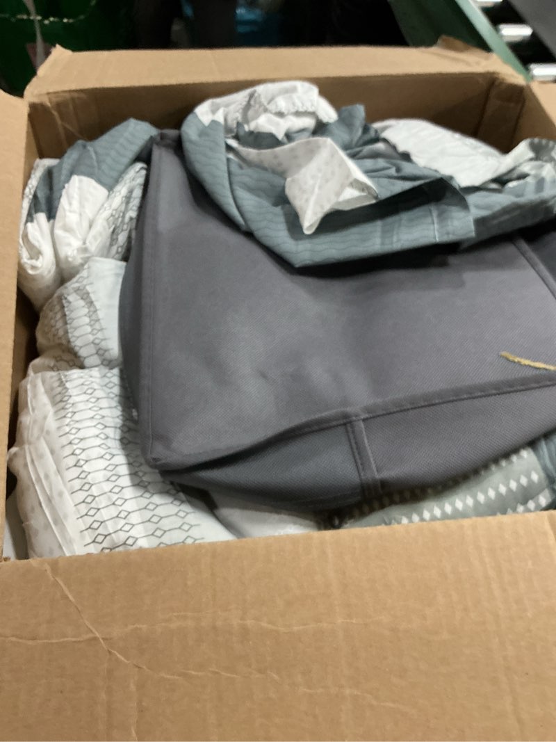 Condition photo showing Good Condition for litanika twin/twin xl comforter set dorm bedding grey, 2 pieces twin extra long comforter & sets light gray white colorblock stripe, all season bed set light grey twin/twin xl