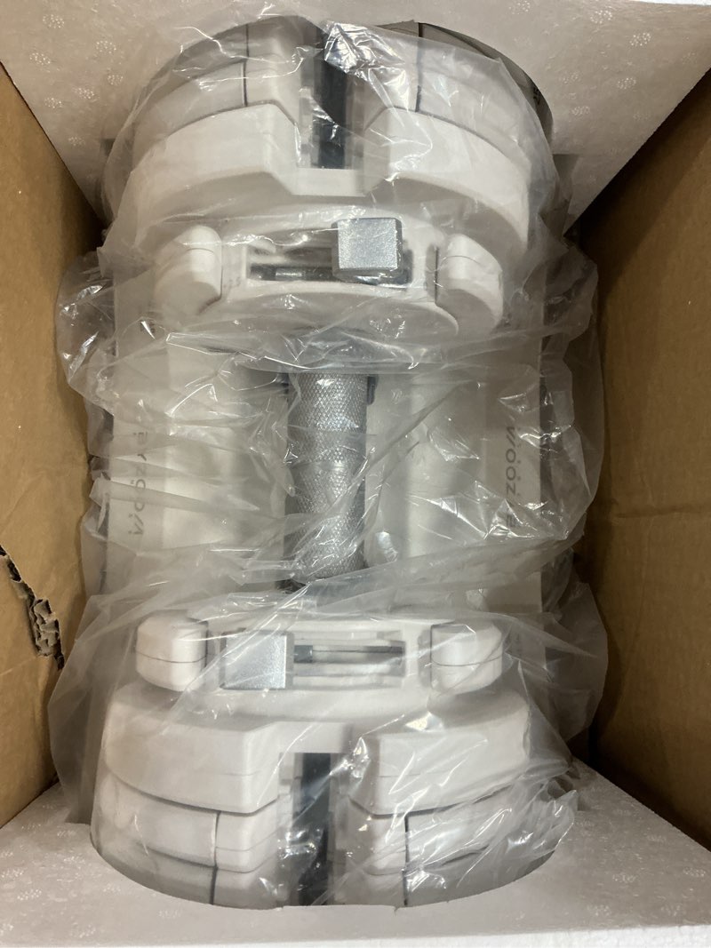 Condition photo showing New/Like New for byzoom fitness pure series adjustable dumbbell - 12.5/25/27.5/75lb - one unit or pair(check qty before purchase) - 5-in-1/ 10-in-1 / 21-in-1 flexible hand weights for home gym, strength training & fitness workouts, white or black