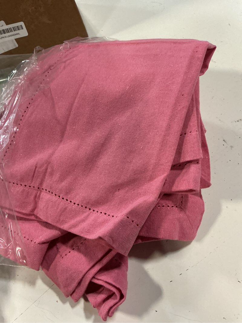 Condition photo showing As Is for Palisa 100% Cotton Napkins Set of 12 | Pink Table Linen Cloth Napkins 18x18 Inch | Washable & Reusable Dinner Napkins for Everyday Use Weddings Parties Restaurant & Hotel 18" x 18" (Set of 12) Pink