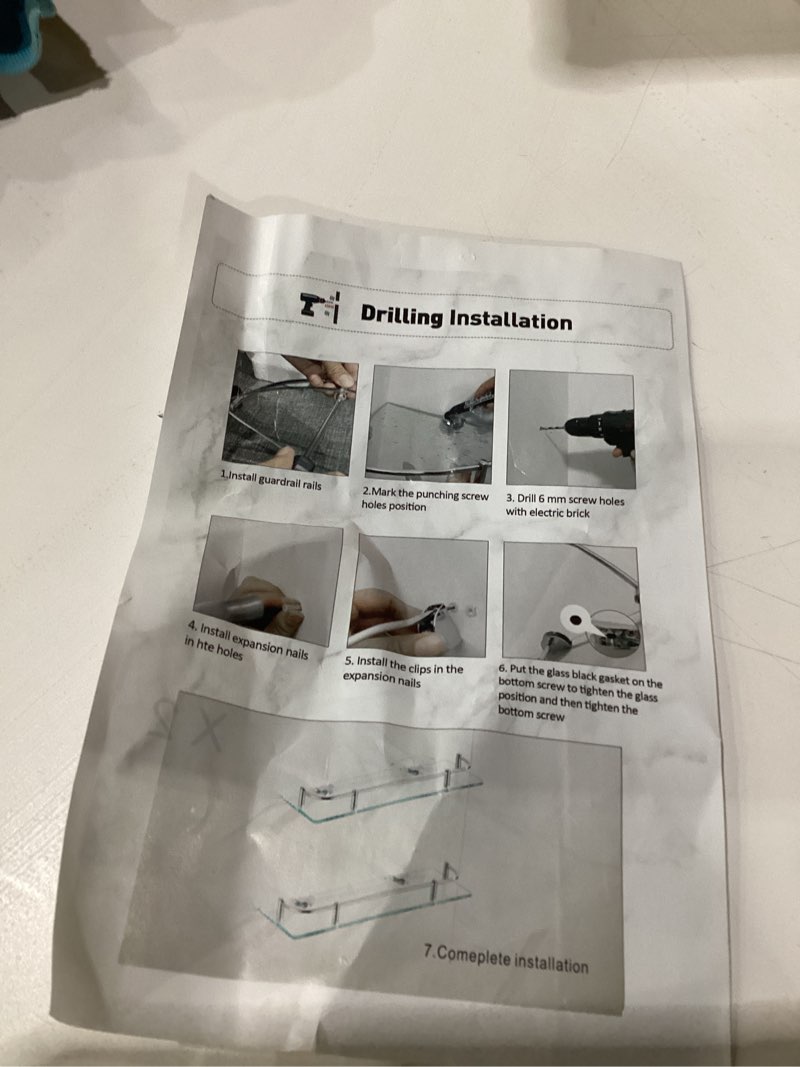 Glass shelf for bathroom