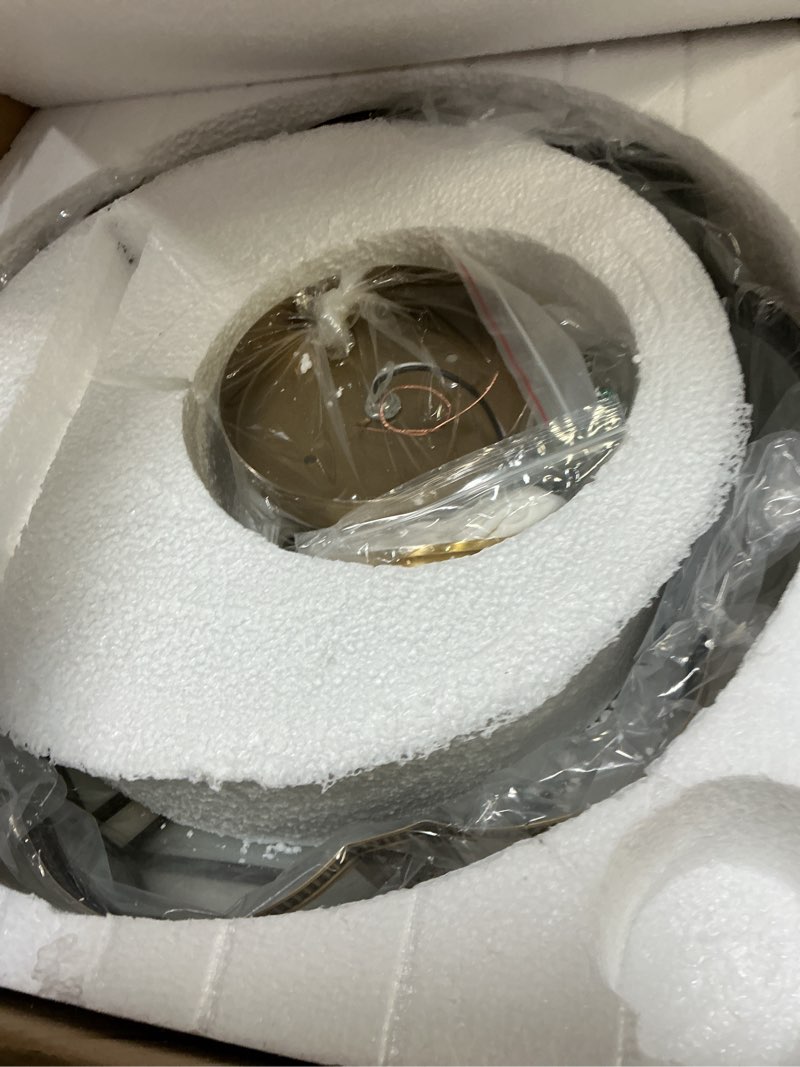 Condition photo showing Good Condition for brass flush mount ceiling light mid century ceiling light fixture with ceramic light socket classy frosted glass ceiling lamp for kitchen bedroom (17.7") a 17.7 inches