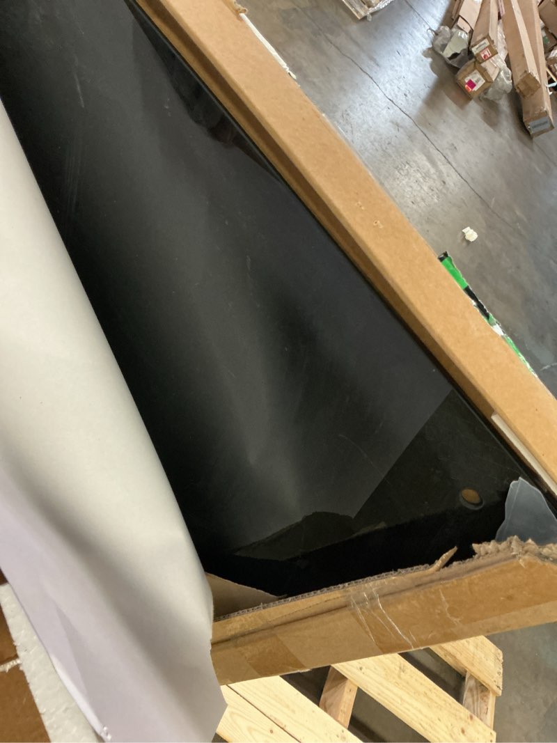 Condition photo showing As Is for Magnetic Glass Writeboard 48"x36" Premium Tempered Dry Erase Boards Wall Mounted Frameless Whiteboard Bulletin Message Boards (Black) Glass Board Black 48"W x 36"H