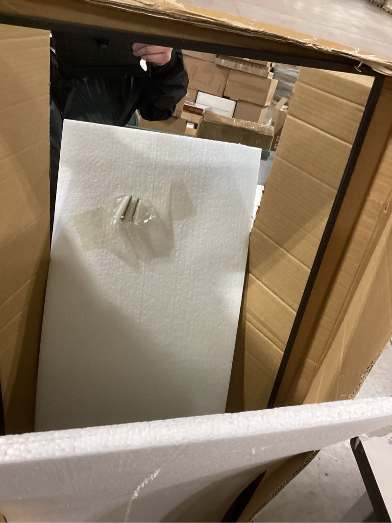 Condition photo showing Good Condition for delma arched mirror full length,standing mirror full body,large floor with stand for wall entryway door bedroom bathroom living room black frame 56"l x 15"w