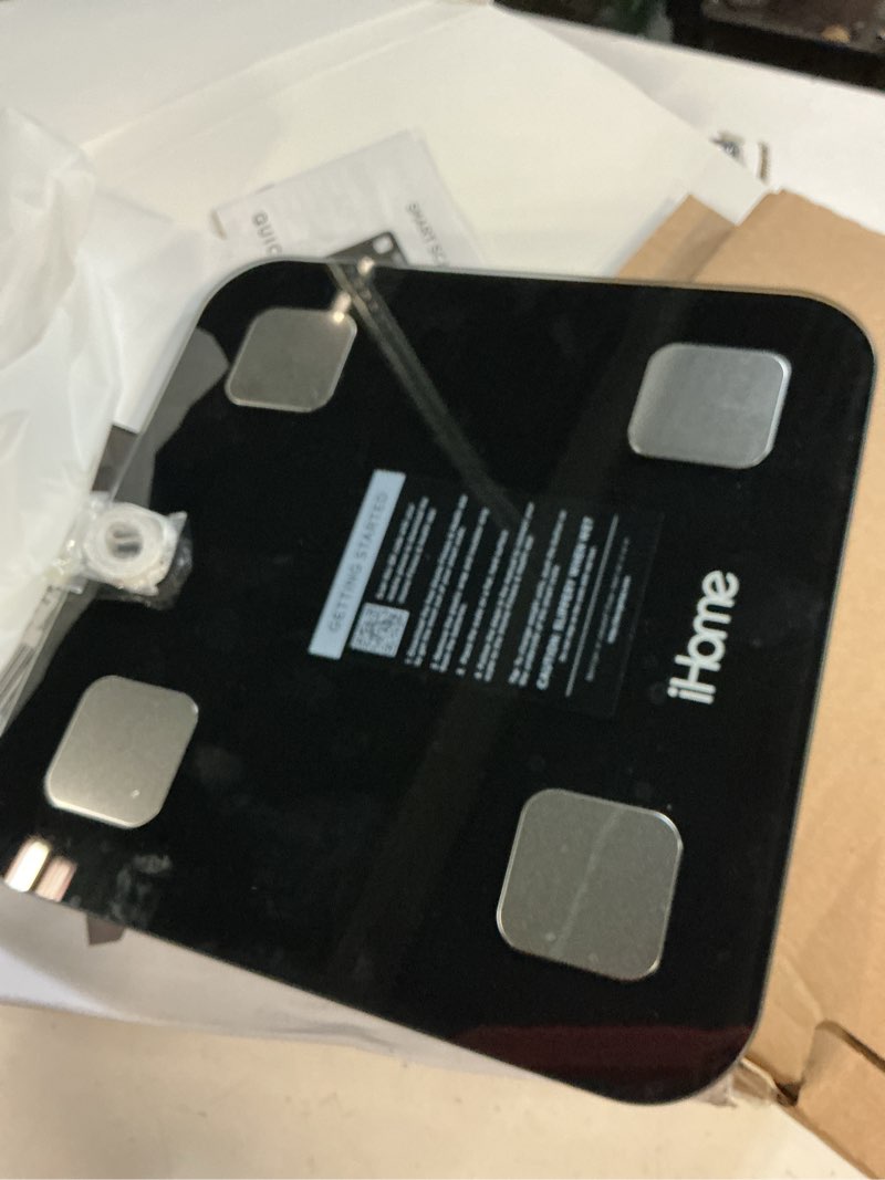 Condition photo showing Good Condition for ihome smart 14-in-1 digital battery powered body weight & bmi bathroom scale with bluetooth and fit+ personal coach app, fsa and hsa eligible, black, 397 lbs capacity