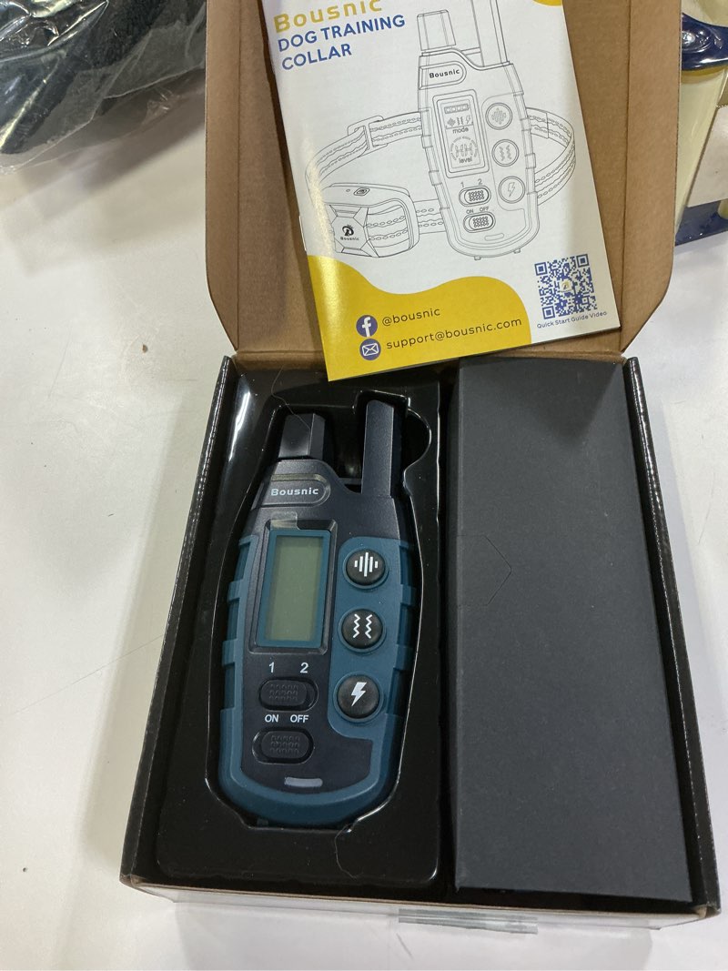 Condition photo showing Good Condition for Bousnic Dog Shock Collar 2 Dogs (5-120Lbs) - 3300 ft Waterproof Training Collar for Dogs Large Medium Small with Rechargeable Remote, Beep (1-8) Vibration (1-16) and Humane Shock (1-99) Modes Blue