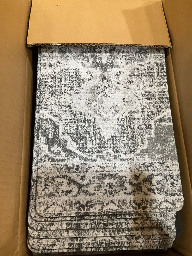 Condition photo showing Good Condition for ojia stair treads non slip stair runners for wooden steps indoor, 15pcs 8"x30" rubber backing carpet treads for wood stairs staircase step treads for kids & dogs, stair covers safety mats 8" x 30" medallion 15