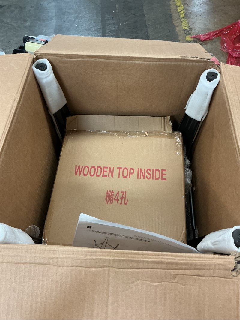 Condition photo showing New/Like New for yongqiang 30 inch bar stools set of 4 black metal bar height stools modern farmhouse kitchen island barstools bar chairs with large wooden seat, high back