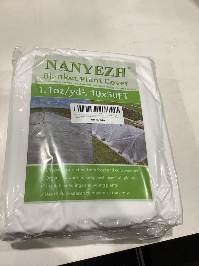 Condition photo showing New/Like New for Plant Covers Freeze Protection, 10 ft x 50 ft Floating Row Cover, 1.1oz/yd² Garden Fabric Frost Cloth Blankets for Outdoor Plant Winter Protection 10FT x 50FT, 1.1oz