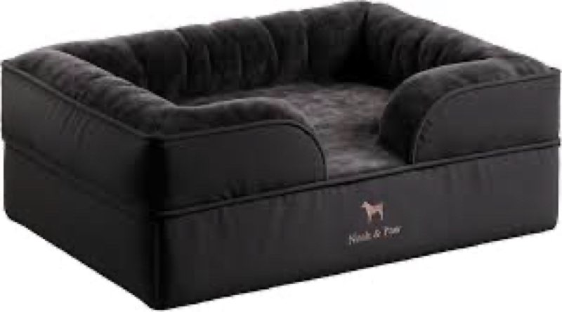 noah & paw dog bed, 28x23x11 inch, orthopedic dog beds for medium size pets, eggshell memory foam in