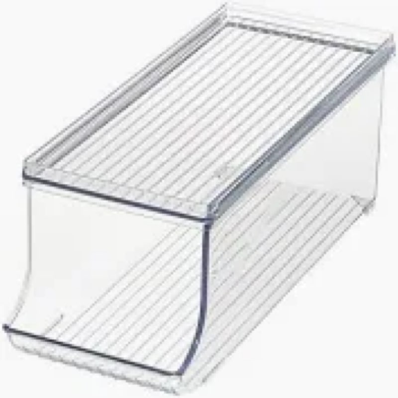 iDESIGN Plastic Soda Can Dispenser with Lid, Clear 