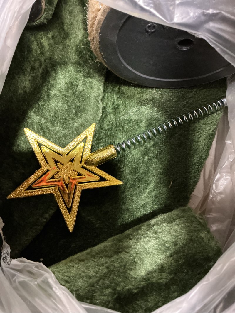 Condition photo showing Good Condition for 53" Large Christmas Cat Tree Tower: Indoor Green Heavy Duty Cat Condo House with Scratching Post & Toys for Xmas Decorations