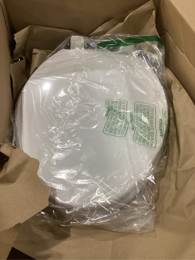 Condition photo showing New/Like New for kohler k-20110-0 brevia elongated toilet seat with grip-tight bumpers, quiet-close seat, quick-attach hardware, white