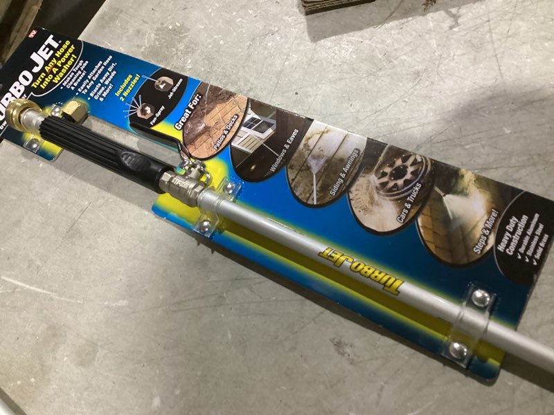 Condition photo showing Good Condition for turbo jet rear trigger adjustable spray garden hose nozzle - turn your hose into a power washer - easy attachment - 2 patterns