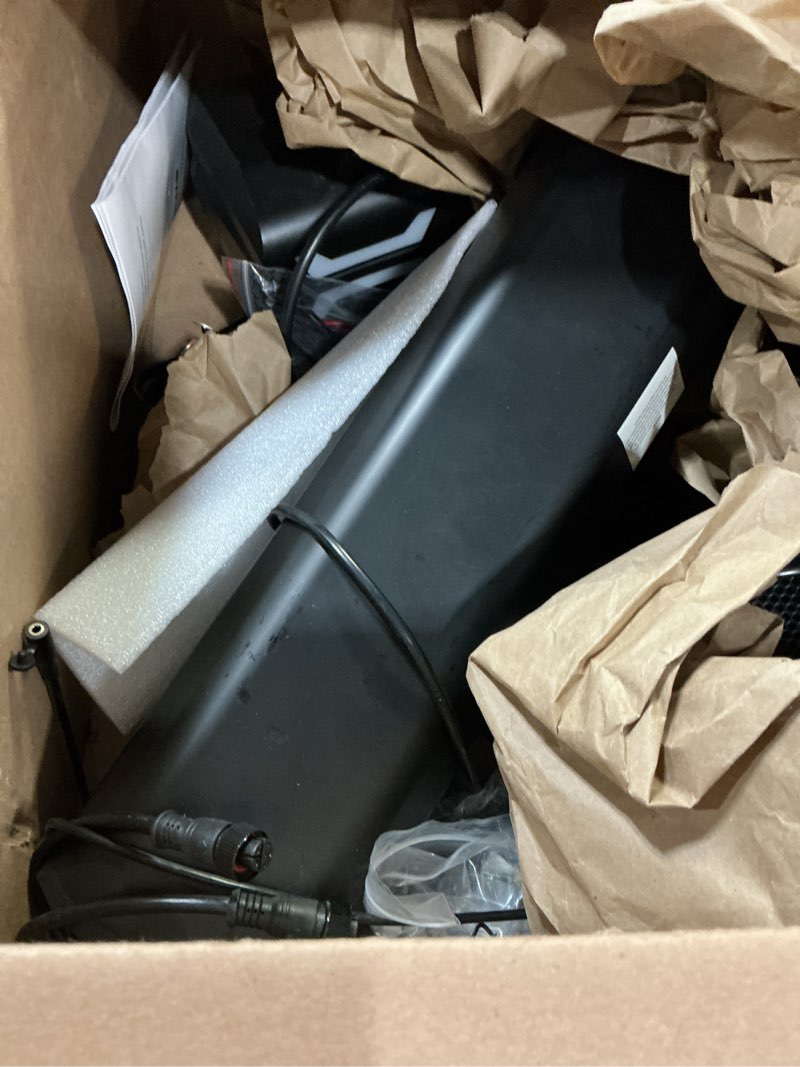 Condition photo showing As Is for ehaho 2.1ch stereo utv sound bar (subwoofer) and speakers, 26 inch bluetooth atv soundbar with rgb lights, waterproof golf cart speakers, marine sound bar compatible with sxs polaris rzr can-am 26-inch