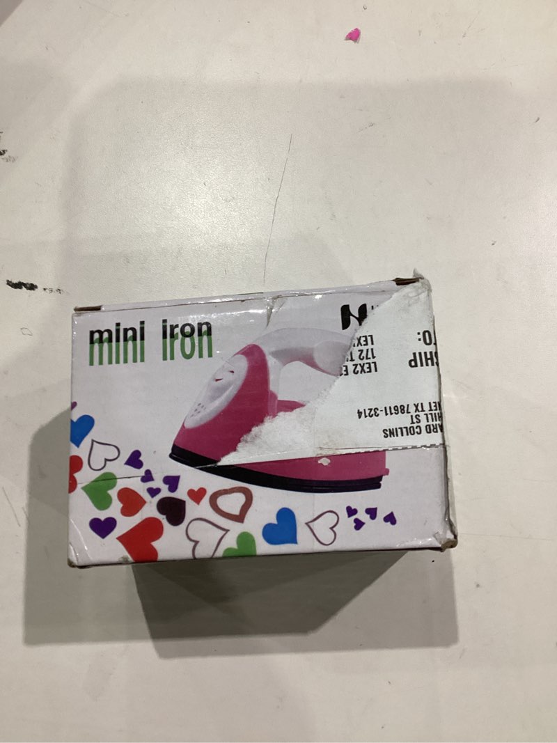 Condition photo showing Good Condition for Honoson Mini Craft Iron Mini Heat Press Small Iron 3.93 x 2.36 x 2.76 in Portable Handy Tiny Flatiron with Charging Base Accessory for Fuse Bead Patch DIY Heat Transfer Vinyl(Purple)