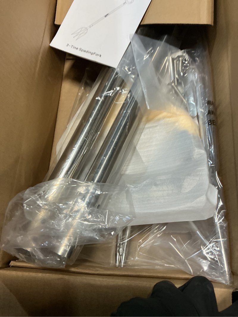 Condition photo showing New/Like New for Pitchfork for Gardening, 48.5" Extendable Stainless Steel Garden Pitchfork with Handle, Suitable for Digging, Fertilizing, Transplanting, Multifunctional Garden Fork - 3 Tines 3-Tines