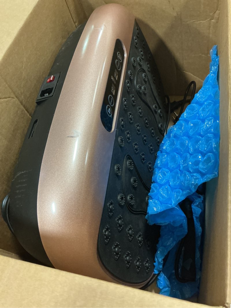 Condition photo showing As Is for Lifepro Vibration Plate Exercise Machine with Magnetic Acupoints - Full Body Vibration Platform for Beginners and Recovery - Ideal Lymphatic Drainage Massager for Muscle Toning and Overall Fitness Copper