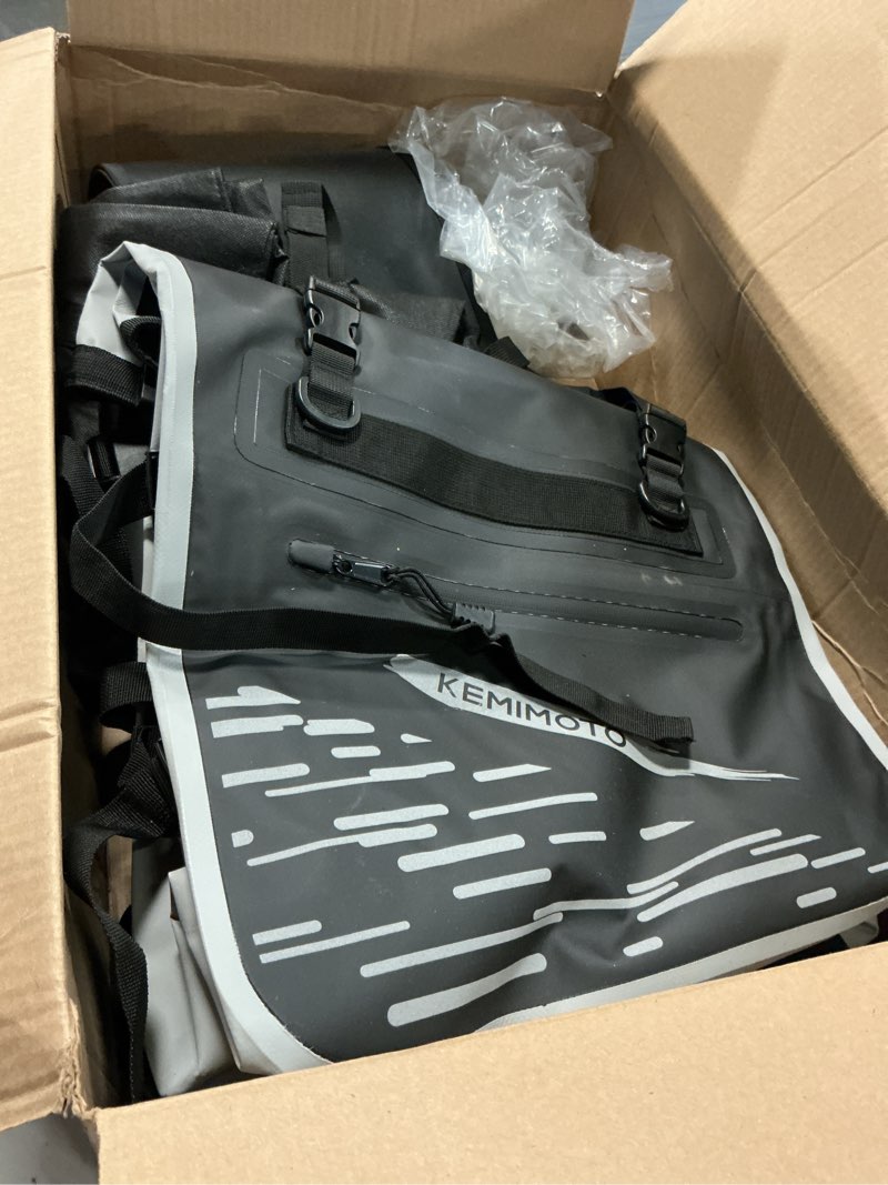 Condition photo showing As Is for kemimoto motorcycle saddlebags waterproof (35l*2) 70l dual sport adventure saddle bags motor travel 